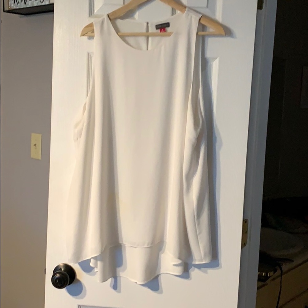 Business white high low shirt